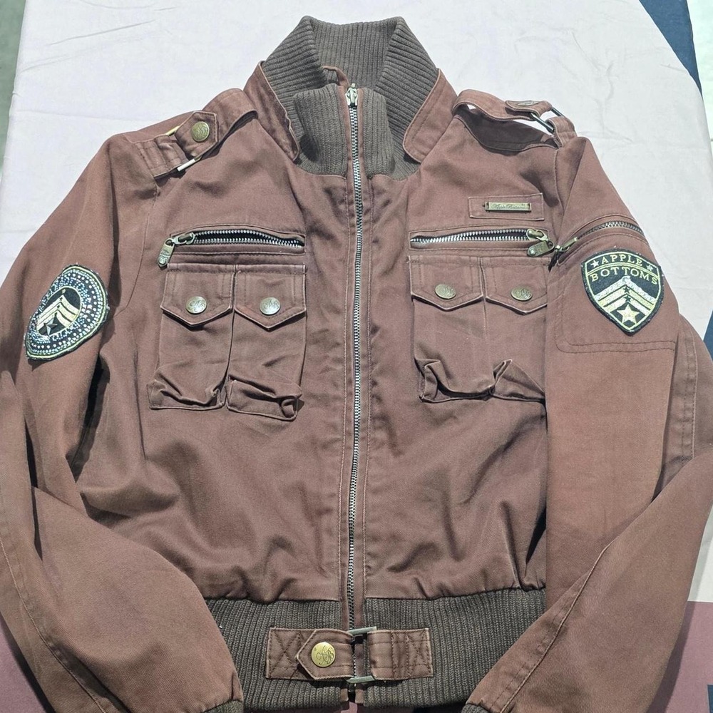Apple bottom utility bomber jacket y2k size m